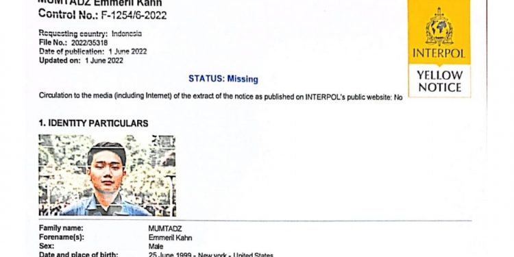 Polri: Interpol Telah Terbitkan Yellow Notice Pencarian Anak Ridwan Kamil