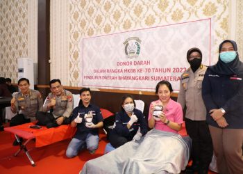 Dalam Rangka HUT Bhayangkara ke-76, Polda Sumut dan Jajaran Menggelar Donor Darah