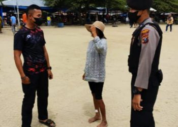 Antisipasi Covit-19 Sat Samapta Polres Toba Monitoring Objek Wisata