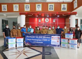 Bantuan CSR dalam Bentuk Masker 15.000 dari PT. Indomarco kepada Pemkab Taput