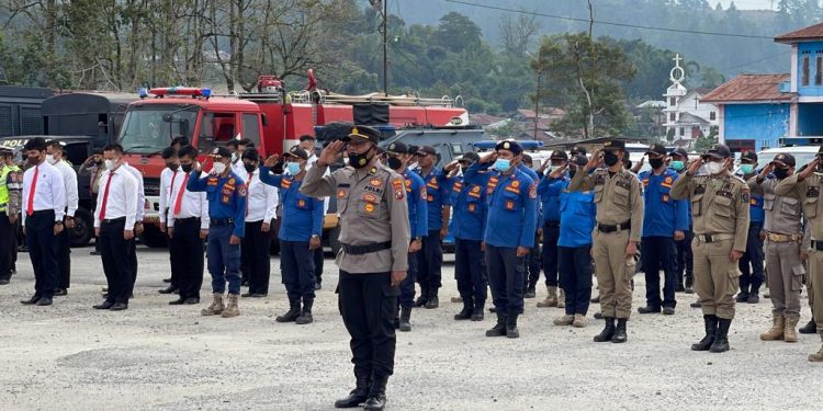 Polres Taput Laksanakan Apel Gelar Pasukan, Kesiapan Antisipasi Bencana Alam Karhutla