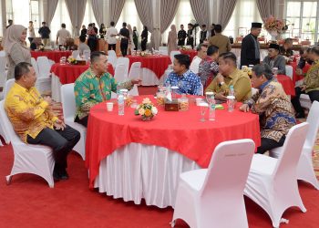 Hari Kedua Lebaran, Pj Gubernur Sumut Terima Kunjungan sejumlah Kepala Daerah di Aula Tengku Rizal Nurdin