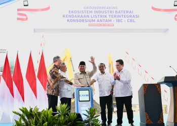 Presiden Prabowo Subianto Resmikan Groundbreaking Proyek Industri Baterai Kendaraan Listrik Terintegrasi di Karawang