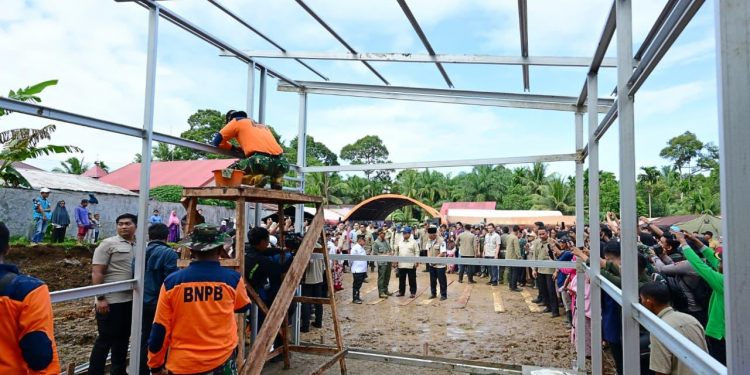 Pemerintah Bangun 44.045 Hunian Sementara di Tiga Provinsi Terdampak Bencana